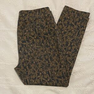 Soft Surroundings Navy & Tan Patterned Skinny